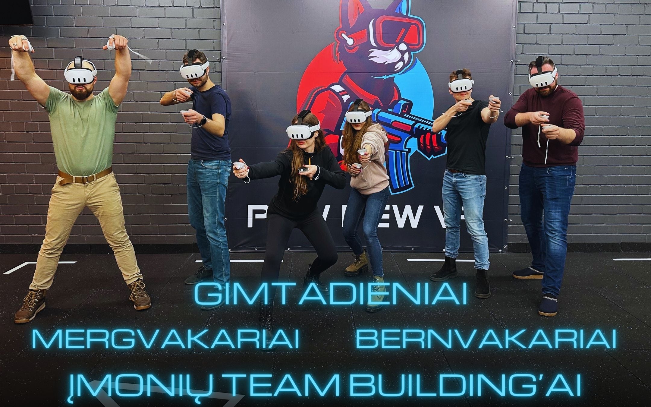 Žaidimas PEW PEW VR arenoje